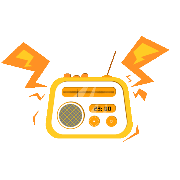 家电声音信号老家电收音机黄色gif图素材