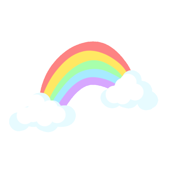 彩虹云朵彩色贴纸漂浮gif图素材