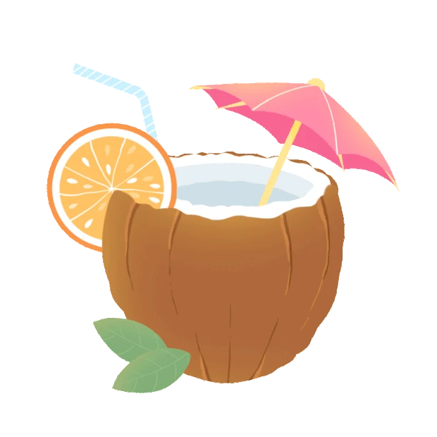 夏天水果椰子椰子汁卡通gif图素材