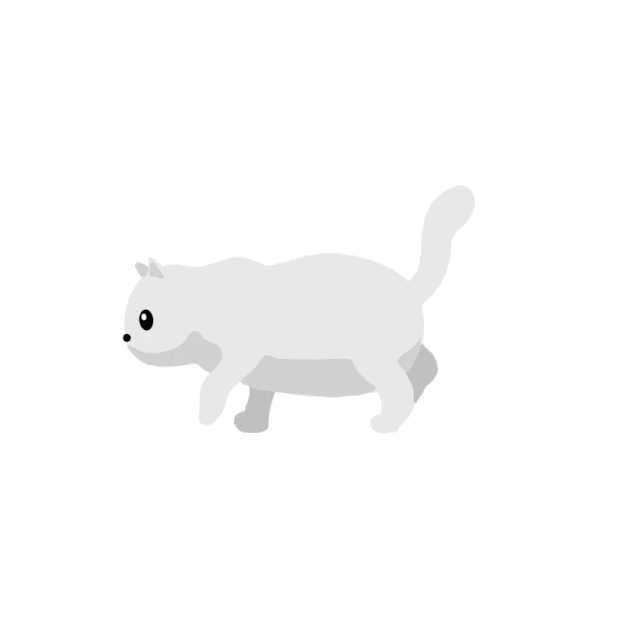 动物白猫猫咪可爱走路走gif图素材