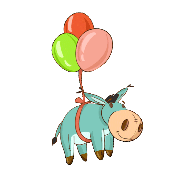 动物驴毛驴气球卡通gif图素材