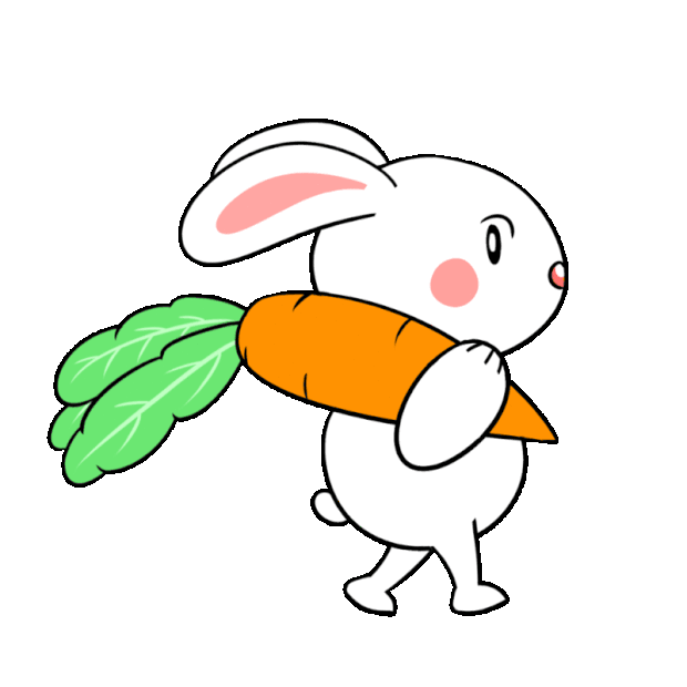 白兔胡萝卜走路动物兔子gif图素材