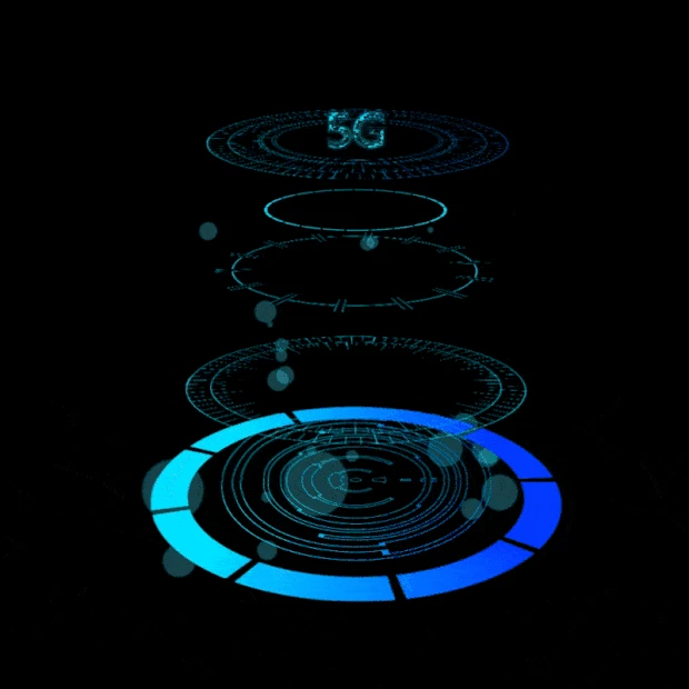 科技互联网5G网络信号传播粒子上升蓝色gif图素材
