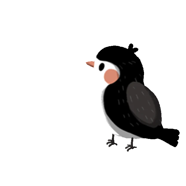 黑色小鸟鸟类鸟动物卡通gif图素材