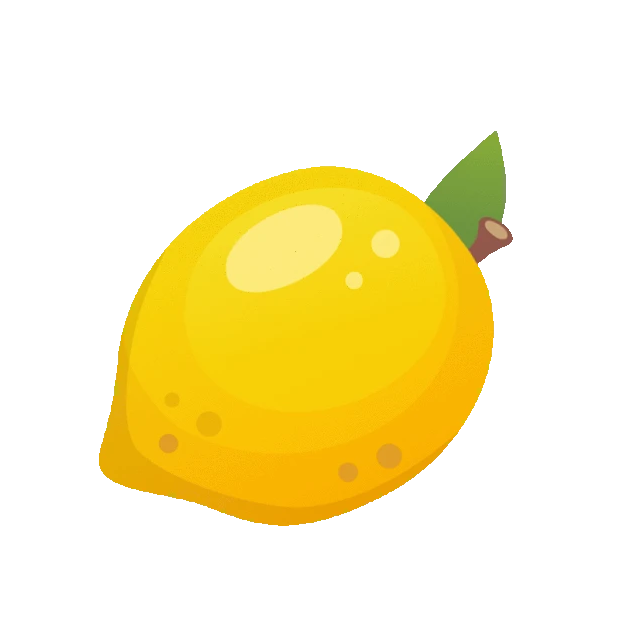 夏日黄色柠檬水果卡通gif图素材