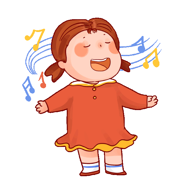 暑假教育培训唱歌音乐小女孩五线谱gif图素材