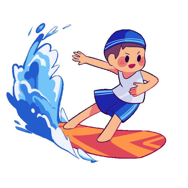 夏天消暑水上运动健身冲浪滑板海浪gif图素材