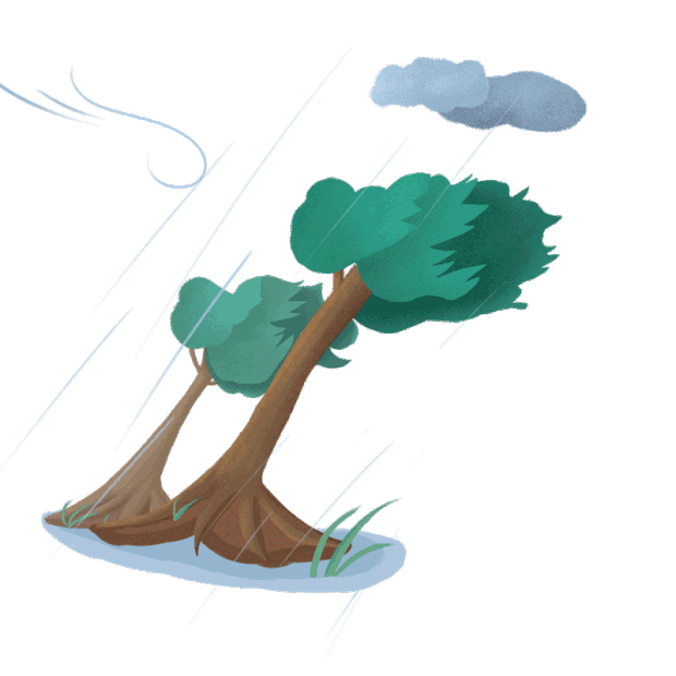 自然灾害恶劣天气台风暴雨雨水下雨大风刮风风树木gif图素材