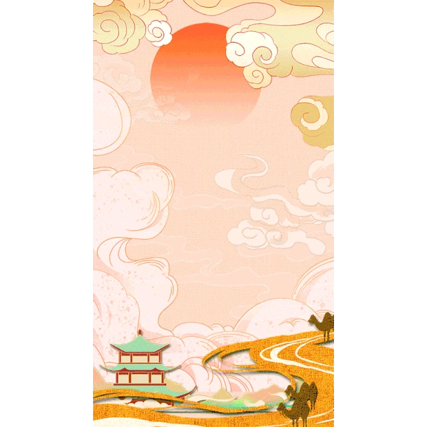 敦煌丝绸之路中国风竖版视频背景海报gif图素材