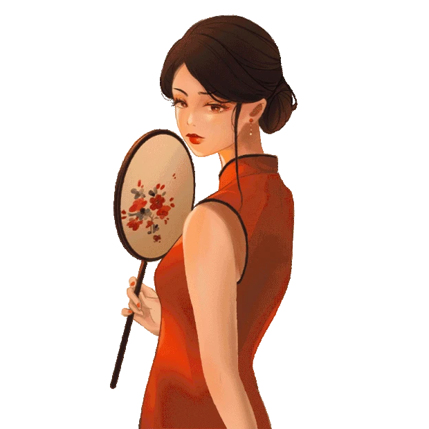 美人美女中国风国潮旗袍气质动图gif