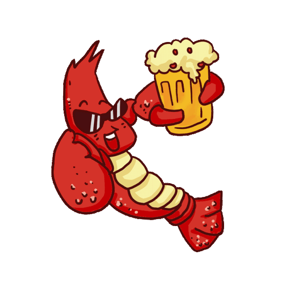 夏天食物美食小龙虾喝啤酒红色gif图素材