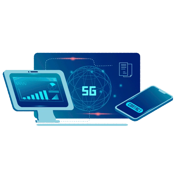 科技5G手机电脑万物互联信息数据蓝色gif图素材