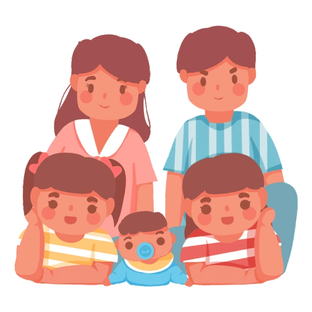 三胎政策三胎家庭父母孩子三孩家庭合影gif图素材