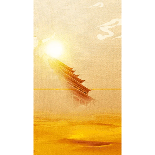 敦煌文化古文化竖版背景H5海报沙漠中国风gif图素材