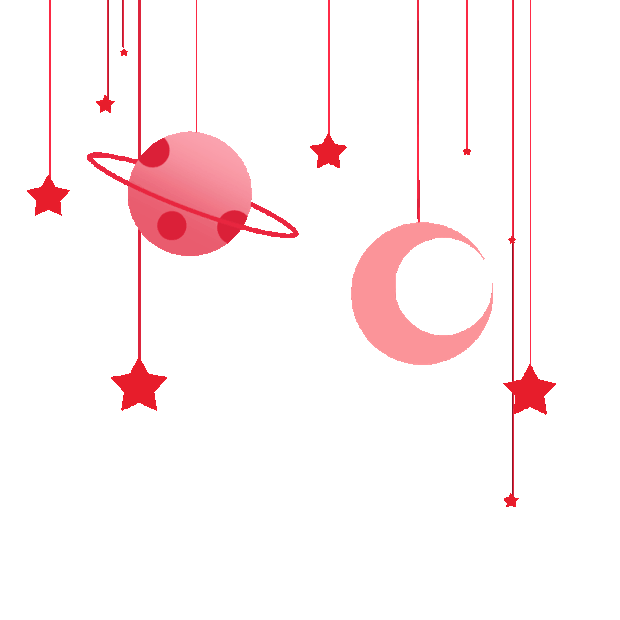 星球星星月亮吊饰挂饰红色梦幻gif图素材