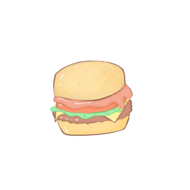 汉堡包快餐餐饮贴纸gif图素材
