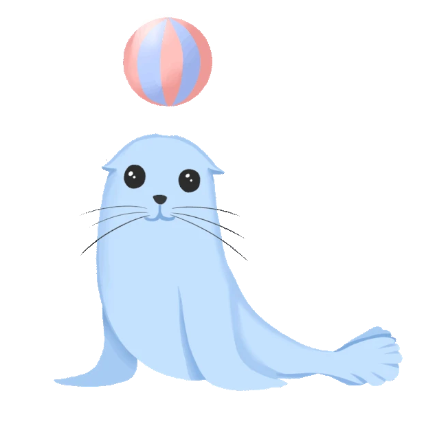 动物海洋生物海豹表演顶球可爱gif图素材