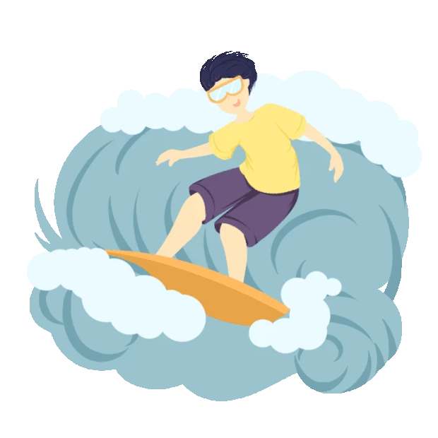 夏天旅游旅行度假冲浪大海度假极限运动男孩gif图素材