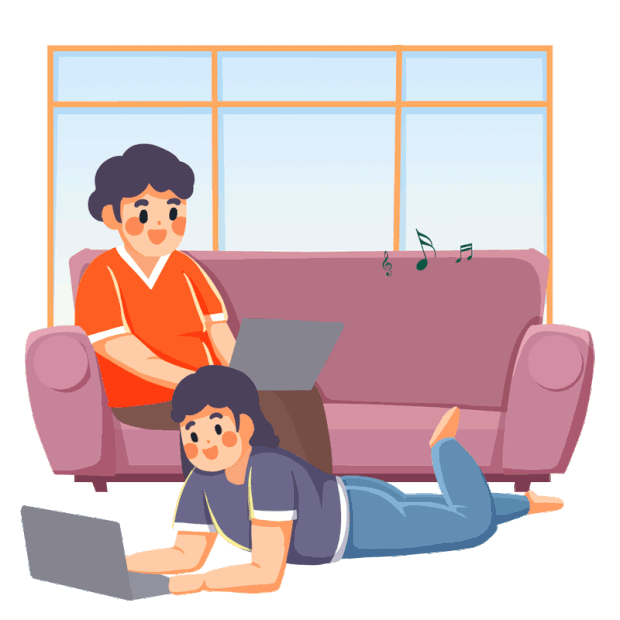 日常生活宅在家里玩游戏情侣电脑沙发gif图素材