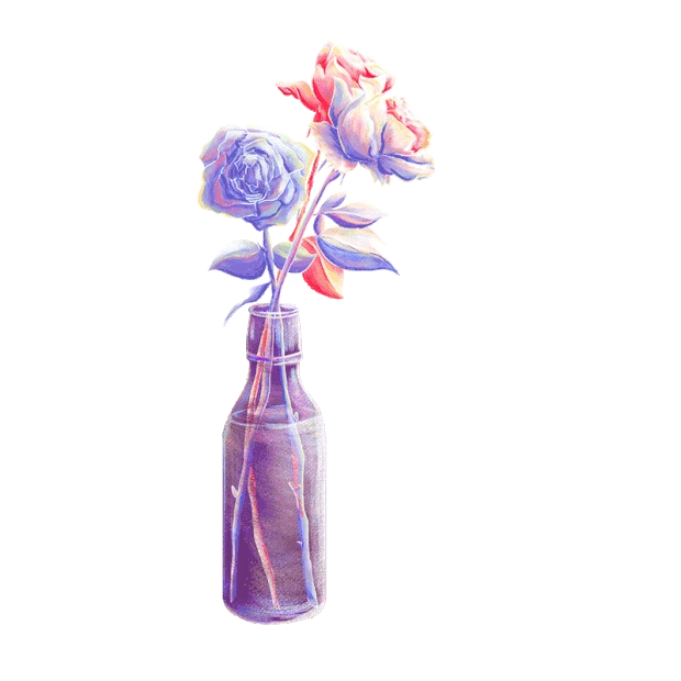 花卉花朵花瓶紫色唯美浪漫梦幻糖果色gif图素材