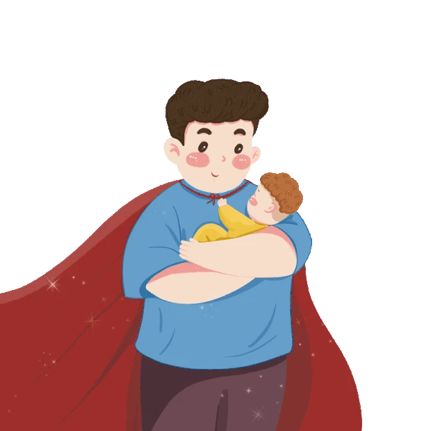父亲节爸爸抱婴儿睡觉父爱超人亲子gif图素材