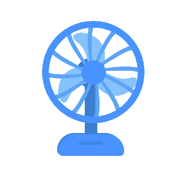 夏天电器风扇电扇吹风蓝色gif图素材