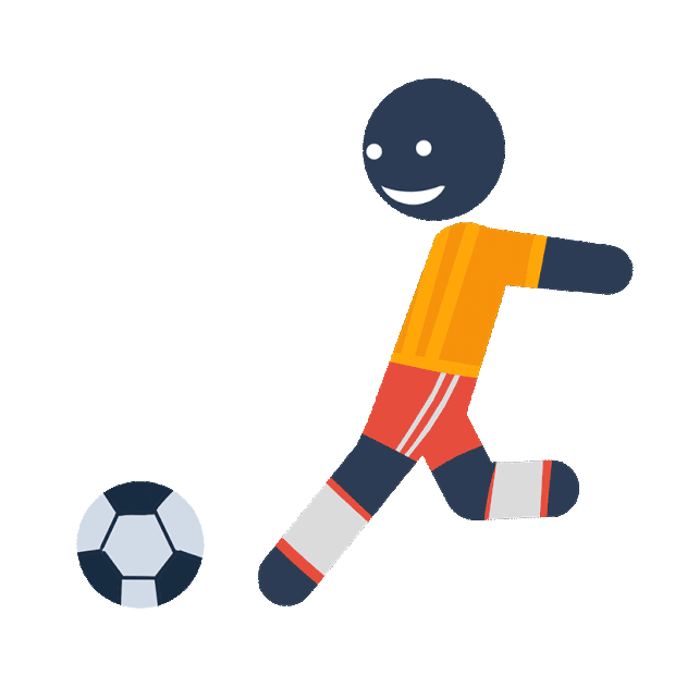 欧洲杯踢足球火柴人gif图球类运动比赛gif图素材