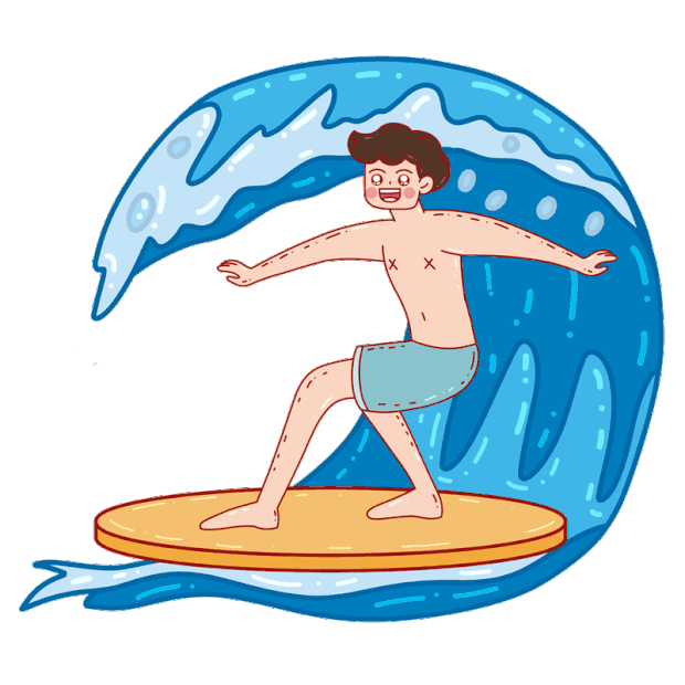 夏天度假旅游旅行水上运动海上冲浪的男孩出游gif图素材