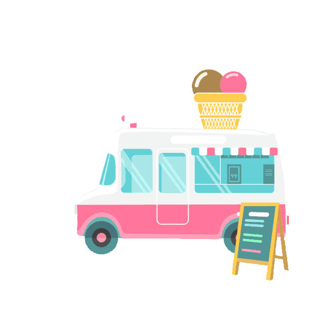 冰淇淋雪糕甜筒快餐车gif图素材
