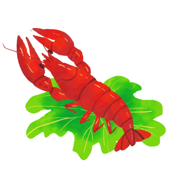 餐饮美食红色小龙虾海鲜绿叶gif图素材
