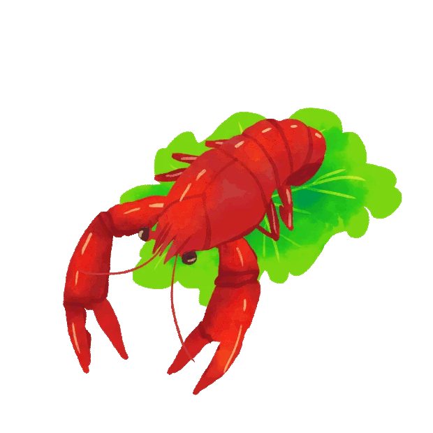 餐饮美食海鲜红色小龙虾绿叶gif图素材