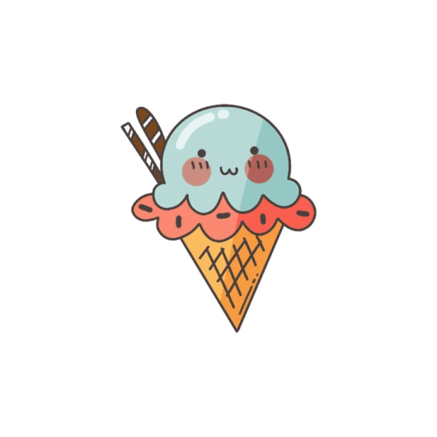 夏天冷饮冰淇淋贴纸可爱彩色gif图素材