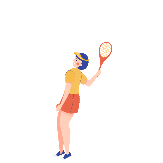 体育运动少女打网球挥拍gif图素材