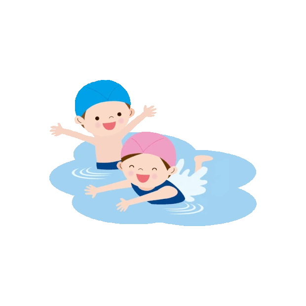 夏天夏季酷暑暑假水上运动男女孩子穿泳衣游泳戏水人物gif图素材