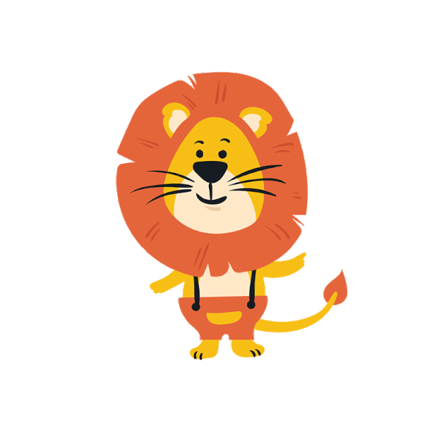 卡通可爱动物小狮子装饰贴纸gif图素材