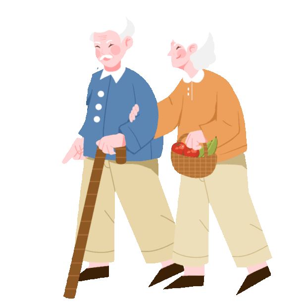 老年人生活休闲退休走路散步走gif图素材