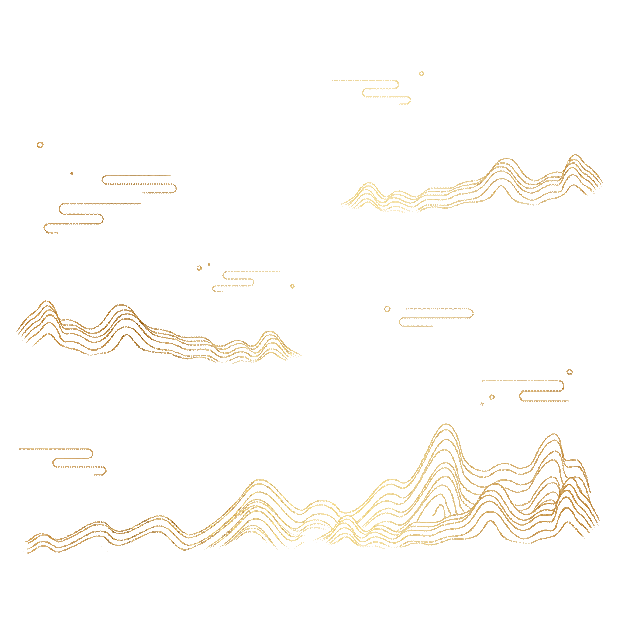 古风金线山水底纹中国风国潮金色gif图素材