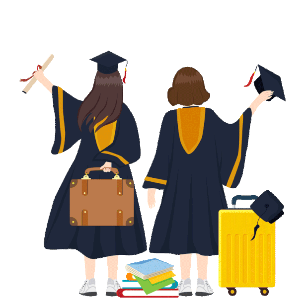 毕业毕业季毕业快乐学士服挥手再见gif图素材