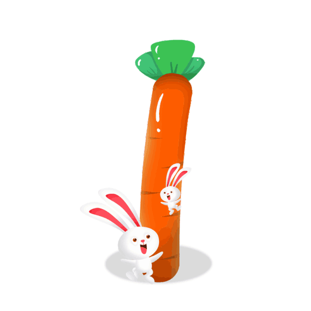 数字1兔子可爱动物胡萝卜标题gif图素材