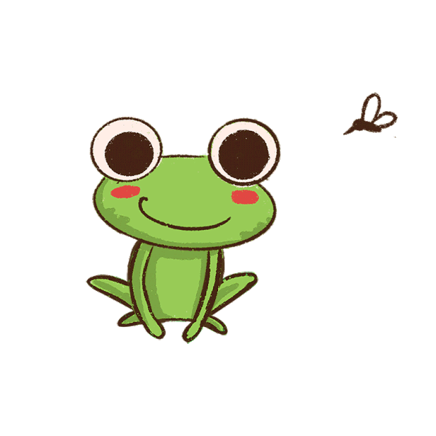 夏天小青蛙吃虫子绿色可爱动物gif图素材