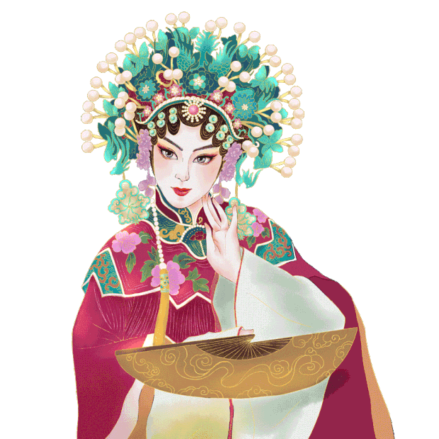 国潮中国风传统文化戏曲人物京剧花旦写实人物gif图素材