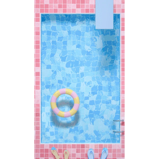 夏日清凉度假水面游泳池游泳竖版视频背景海报gif图素材