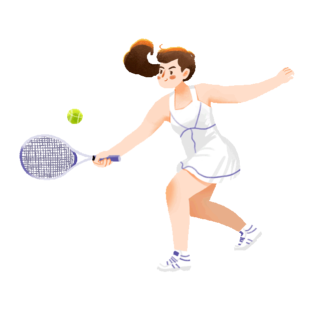体育运动打网球女孩接球击球gif图素材