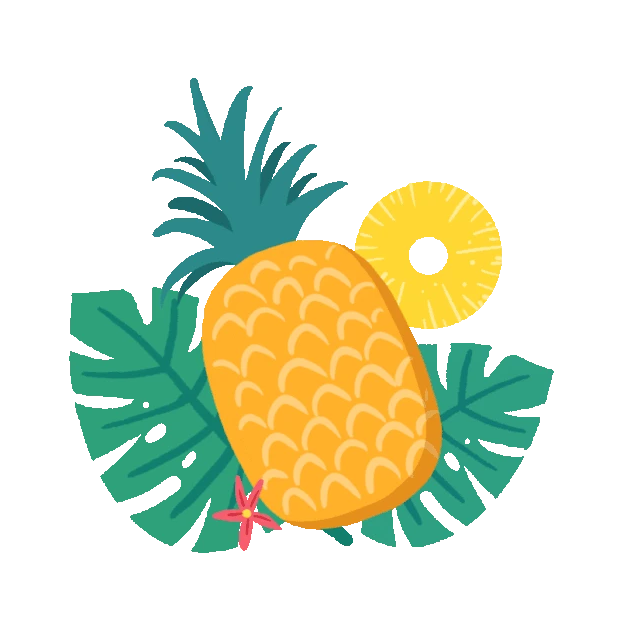 菠萝凤梨水果卡通gif图素材