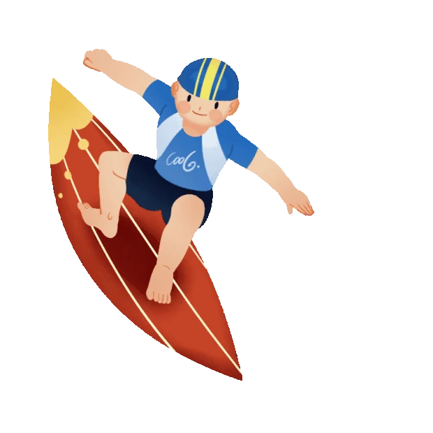 体育健身夏季海上冲浪健儿水上运动彩色gif图素材