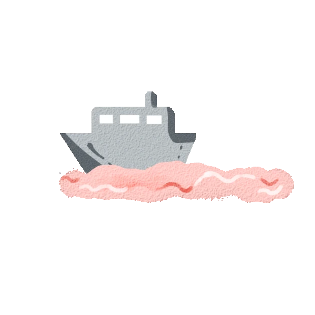 小船爱情小船航行行驶粉红色gif图素材