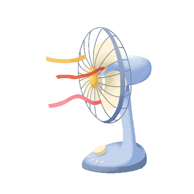 夏天电器电风扇手绘gif图素材