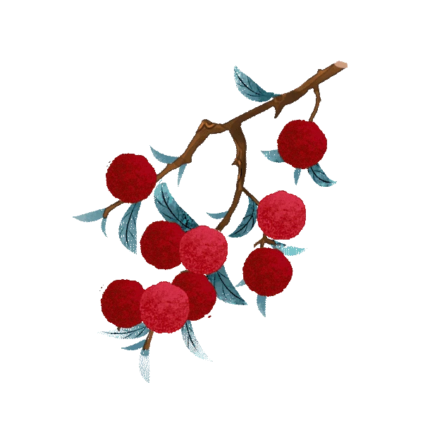 树枝上的水果杨梅红色gif图素材