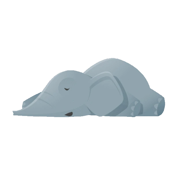 可爱大象睡觉趴地动物小象灰色gif图素材