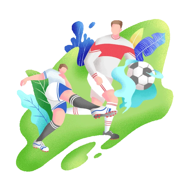 足球比赛欧洲杯健身运动活力四射踢足球运动员扁平风噪点风gif图素材